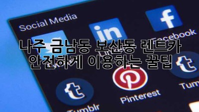 나주 금남동, 보산동 렌트카 안전하게 이용하는 꿀팁!